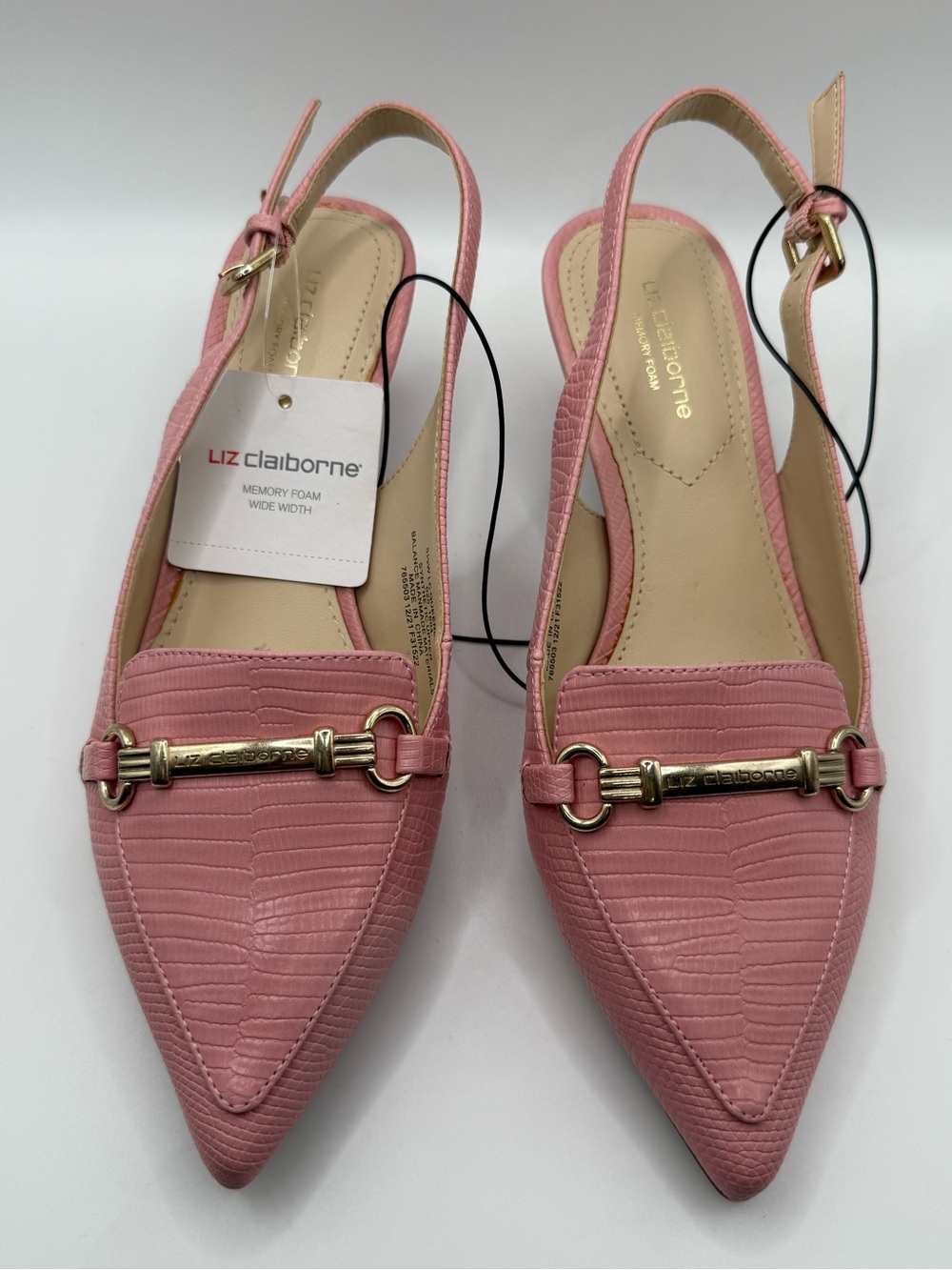 Liz Claiborne Pink Pointed Toe Slingback Flats